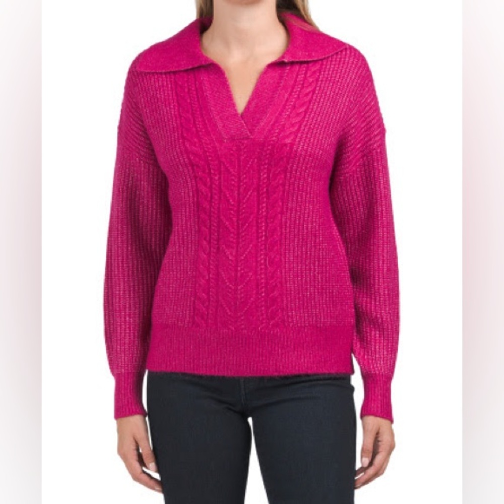 NWT Rachel Zoe Collared Cable Knit